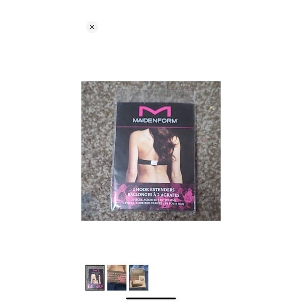 7A* Maidenform 2 Hook Extenders Assorted Colors black beige white 2 clasp
